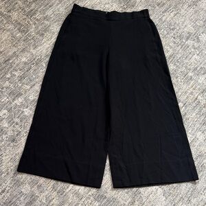 MM Lafleur Elegant Black Wide-Leg Pants - women’s large - elastic waist